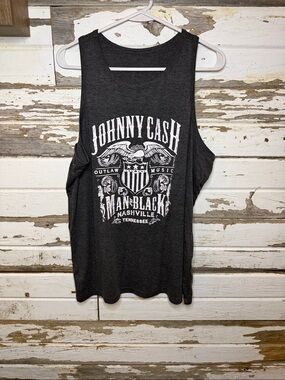 Johnny Cash Black Graphic Tank Top